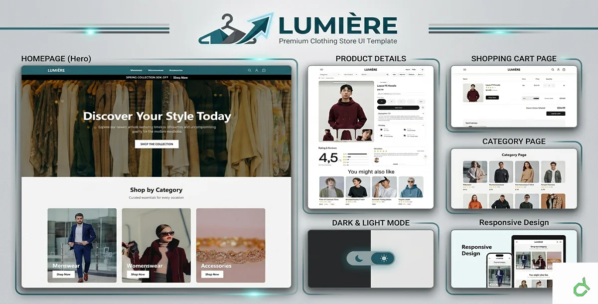 Preview of Premium Clothing Store UI Template – Next.js & Tailwind CSS (Frontend Only) item